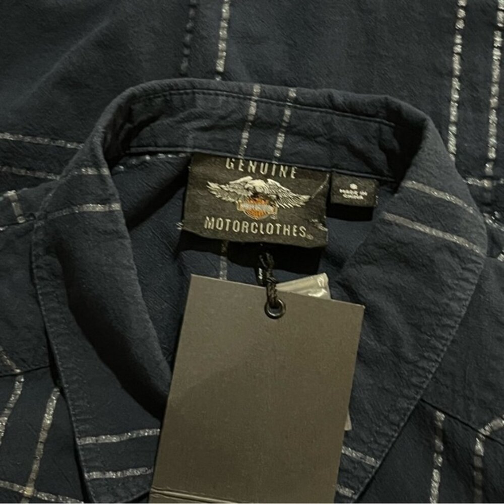 Harley-Davidson H-D Plaid Button Up Shirt Eagle Back Graphic Small NWT - Picture 6 of 6